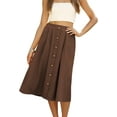 thumbnail image 1 of Women's Polka Dot Midi Skirts Casual High Elastic Waist A Line Pleated Midi Chiffon Skirts with Pockets, 1 of 8