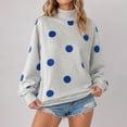 thumbnail image 1 of Women's Polka Dot Mock Neck Long Sleeve Pullover Sweatshirt Oversized Drop Shoulder Loose Fit Casual Fall Tops, S-2XL, 1 of 5