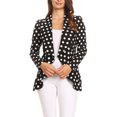 thumbnail image 1 of Women's Polka Dot Open Front Office Style Long Sleeves Blazer Jacket, 1 of 5