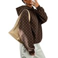 thumbnail image 1 of Women's Polka Dot Oversized Hoodie Long Sleeve Casual Pullover Sweatshirt Loose Fit Fall Hoodie, 1 of 3