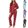 thumbnail image 1 of Women’s Polka Dot Pajama Set Long Sleeve Button Down Sleepwear Soft Cotton 2 Piece Pjs Loungewear Set Nightwear, 1 of 6