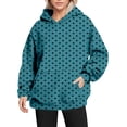 thumbnail image 1 of Women's Polka Dot Print Hooded Sweatshirt with Pocket, Oversized Long Sleeve Pullover, Soft Comfortable Casual Streetwear for Spring Autumn Daily Wear, Beach Outings and Loungewear Sky Blue XL, 1 of 8