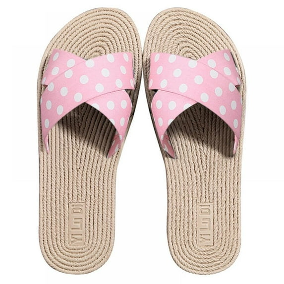 Women's Polka Dot Sandal Anti-Slip Flip Flop Casual Beach Flat Slipper