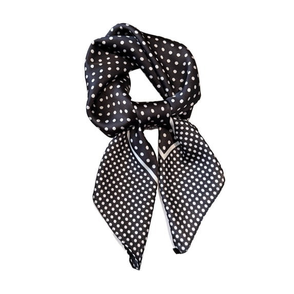 Women's Polka Dot Satin Square Scarf with for Neck Bag Hair Daily Style