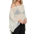 thumbnail image 1 of Women's Polka Dot Sheer Mesh Asymmetrical Off Shoulder Top Color S, 1 of 9