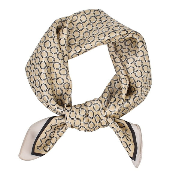 Women's Polka Dot Square Scarf Silk-like Fabric Elegant Head Wrap Fashion Accessory