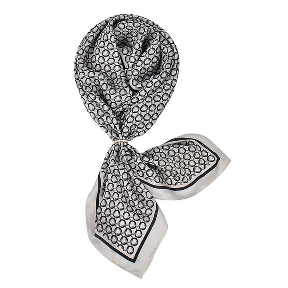 Women's Polka Dot Square Scarf Silk-like Fabric Elegant Head Wrap Fashion Accessory