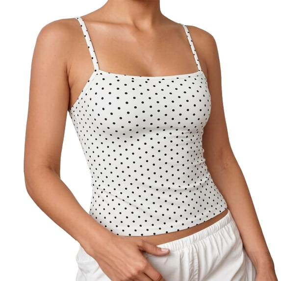 Women's Polka Dot Strap Tank, Sleeveless Summer Camisole, Cute Casual Layering Top
