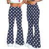 thumbnail image 1 of Women’s Polka Dot&nbsp;flared Pants Stretchy Yoga Fitness Sports Trousers Fashion Comfy Wide Leg Long Pants ,Navy，L, 1 of 8