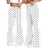 thumbnail image 1 of Women’s Polka Dot&nbsp;flared Pants Stretchy Yoga Fitness Sports Trousers Fashion Comfy Wide Leg Long Pants ,White，XXL, 1 of 8