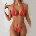 thumbnail image 1 of Women's Polka Dots Bikini Set Halter Triangle Swimsuit 2 Piece Bathing Suit Red XL, 1 of 3