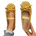 thumbnail image 1 of Women's Polka Dots Mary Jane Flats Dressy Comfortable Casual Shoes for Wedding Bridal Work Bow Round Toe Shoes, 1 of 9