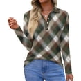 thumbnail image 1 of Women's Polo Shirt Long Sleeve Tops Collared Button Down Golf Tee Casual Spring Summer Work T Shirts Light Gray S, 1 of 4