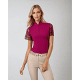 thumbnail image 1 of Women's Polo Shirt Short Sleeve with Chic Lace, 1 of 8