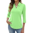thumbnail image 1 of Women's Polo Shirts 3/4 Sleeve Quick Dry Collared Shirts Business Casual Work Tops Athletic Tennis Golf Shirt, 1 of 4
