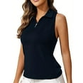 thumbnail image 1 of Women's Polo Shirts Quarter Zip Sleeveless Tops Dressy Casual Work Tshirts Workout Tennis Tank Tops, 1 of 4