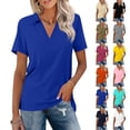 thumbnail image 1 of Women's Polo Shirts Short Sleeve Collared Summer Cool Uniform Casual Golf Tops Gray 3XL, 1 of 5