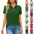 thumbnail image 1 of Women's Polo Tee Golf Shirt Moisture Wicking Short Sleeve Sport Activewear Golf Polo Tops Collar with Buttons Workout Purple S, 1 of 5