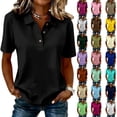 thumbnail image 1 of Women's Polos Golf Shirts Short Sleeve Collared Shirt Quick Dry Tennis Work Athletic Tops Red S, 1 of 5