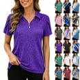 thumbnail image 1 of Women's Polos Golf Shirts Short Sleeve UPF 50+ Collared Shirt Quick Dry Tennis Work Athletic Buttoned -Linen Tops, 1 of 8