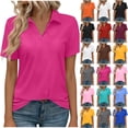 thumbnail image 1 of Women's Polos Golf Shirts Short Sleeve UPF 50+ Collared Shirt Quick Dry Tennis Work Athletic Buttoned -Linen Tops, 1 of 8