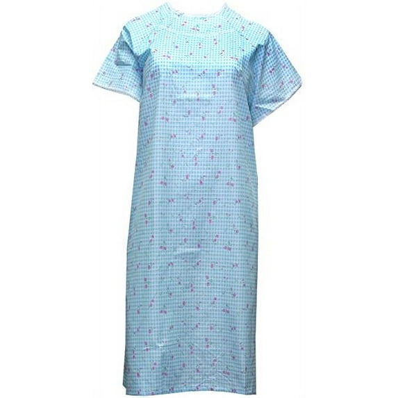 Women's Poly Cotton Backwrap Gown - Cherry Print - 3XL