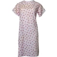 thumbnail image 1 of Women's Poly Cotton Backwrap Gown - Light Pink With Pink Flowers, 1 of 1