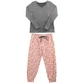 thumbnail image 1 of Women's Poly Long Sleeve Pajama & Pants Set, Candy Cane Hearts, L, 1 Set, 1 of 1