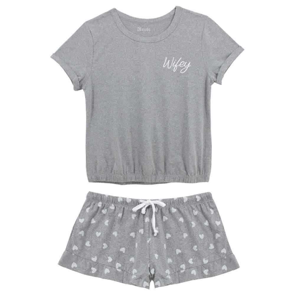 【I AM MARI】Helpful Summer Toile S/S Shorts Pajama Set Women-s-Poly-T-Shirt-Shorts-