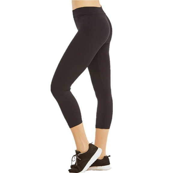 Women's Polyester Capri Leggings, Black, One Size, 1 Piece