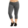 thumbnail image 1 of Women's Polyester Capri Leggings, Charcoal, Plus Size, 1 Piece, 1 of 1