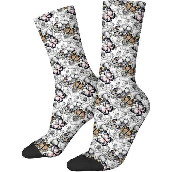 Women's Polyester Crew Socks Breathable & Comfortable for Casual and Dress Wear 15-16 inch Pink Black 12