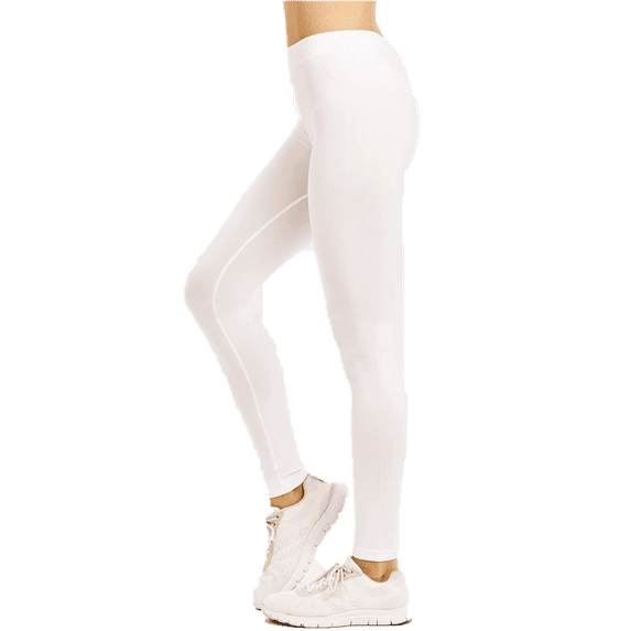 Women's Polyester Full Length Color Leggings, Free Size, White, 1 Count, 1 Pack