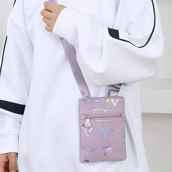 Women's Polyester Shoulder Bag, Slim Casual Wallet with Adjustable Strap, Ideal for Work Dating, Black Pink Blue Beige