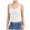 thumbnail image 1 of Women's Polyester/Spandex Square Neck Tank Top - Sleeveless, Double Lined for Basic Wear, 1 of 4