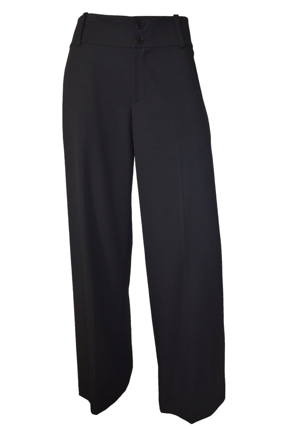 Women's Polyester Viscose Classic Flared Pants Black 4