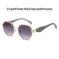 thumbnail image 1 of Womens Polygonal Sunglasses Large Rim Metal Frame Sun Glasses for Fashion Travel and Sun Protection Elegant Minimalist, 1 of 7