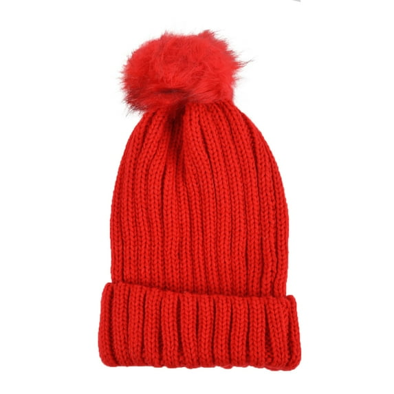 Women's Pom Pom Knit Winter Beanie Hat