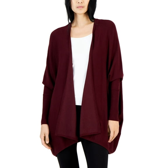 Women's Poncho Cardigan Sweater Rich Malbec M