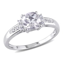 Women's Pongs Engagement Ring, 14K White Gold Plated, Gourgious Pave Wedding Ring, 1.6 Ct Simulated Diamond, Cushion Cut Promise Anniversary Ring