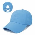 thumbnail image 1 of Women's Ponytail Baseball Cap, Quick Drying Adjustable Sport Hat with Mesh Back, Sun Protective Running Workout Cap for Outdoor Activities-Sky Blue, 1 of 8