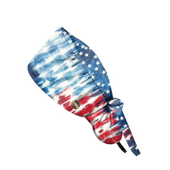 Women's Ponytail Baseball Cap with Patriotic Print, Lightweight Washable Sun Hat for Outdoor Work, Adjustable Dustproof Casual Cap,Blue