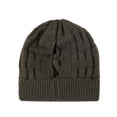 thumbnail image 1 of Women's Ponytail Beanie Hat, Criss Cross Knit Ponytail Hat for Women, Warm Winter Hat for Women with Ponytail Hole, Soft Stretch Messy Bun Knit Hat for Women, Cute Winter Beanie Hat for Women, 1 of 1