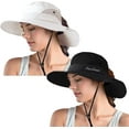 thumbnail image 1 of Women's Ponytail Safari Sun Hat,Wide Brim UV Protection Outdoor Bucket Hat,Foldable Beach Summer Fishing Hat, 1 of 6