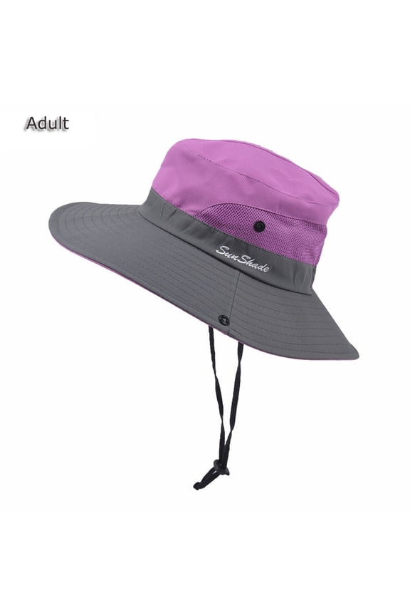 Women's Ponytail Sun Hat Outdoor UV Beach Fishing Hat Summer Wide Brim Bob Hiking Bucket Hat Bucket Hats for Women UV Protection Foldable Mesh Wide Brim Hiking Beach Fishing Summer Safari