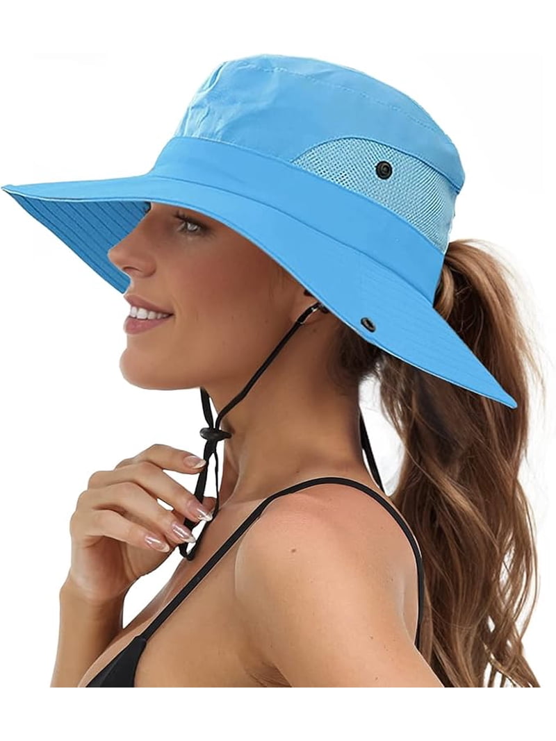 Wide Brim Bucket Sun Hat with Ponytail Hole UPF 50 Packable Travel Beach 61Sv9YBYPvL._AC_UY1000_.jpg main image 2