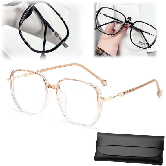 Women's Portable Fashion Anti-blue Light Reading Glasses,with Sparkling Bling Diamonds,Square Blue Light Blocking Portable Ultralight Eyeglasses