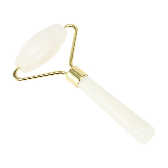 Women's Portable Single-Head Facial Roller for Beauty Parlor Vacation White Jade