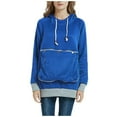thumbnail image 1 of Women's Pouch Hoodie with Big Pocket Pet Holder Dog Cat Carrier Drawstring Hooded Sweatshirt Pullover Tops S-XXL (X-Large, Blue), 1 of 5