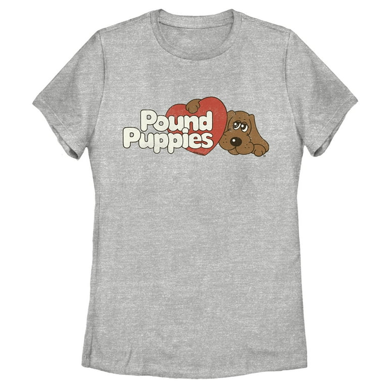 Women's Pound Puppies Classic Logo Graphic Tee Athletic Heather